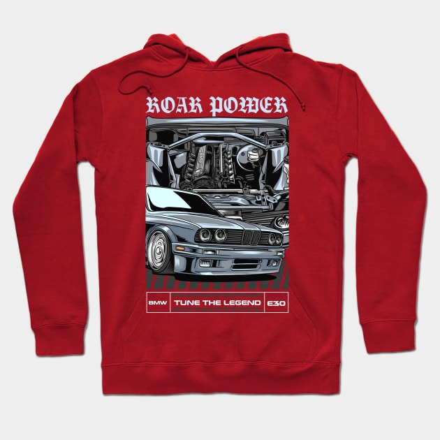 BMW E30 Roar Power Hoodie by Harrisaputra